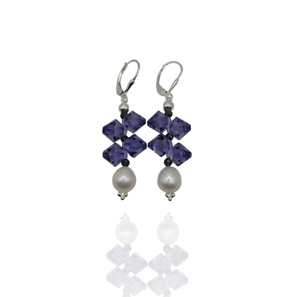 Pearl Swarovski Drop Earrings