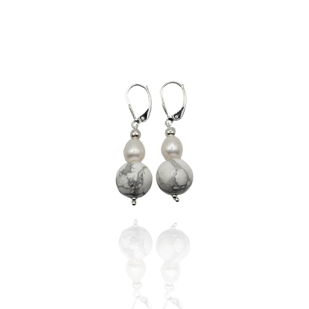 Pearl Howlite Drop Earrings