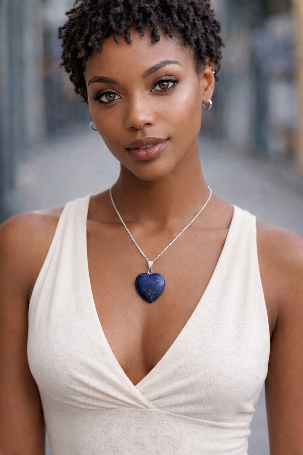 Lapiz Lazuli Heart Necklace