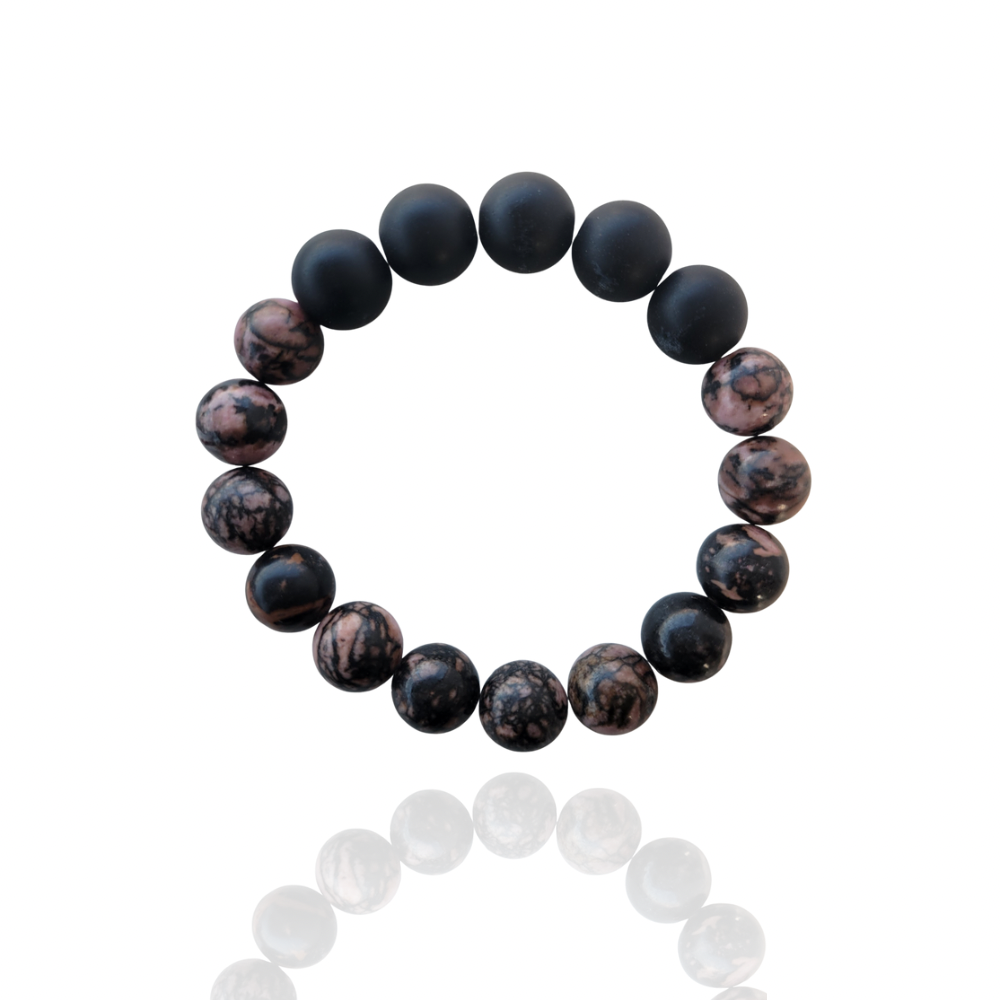 Rhodonite Obsidian Fife Bracelet