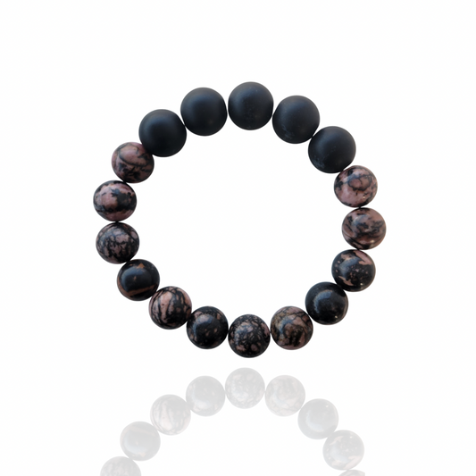 Rhodonite Obsidian Fife Bracelet