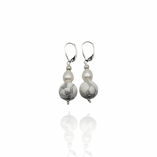 Pearl Howlite Drop Earrings