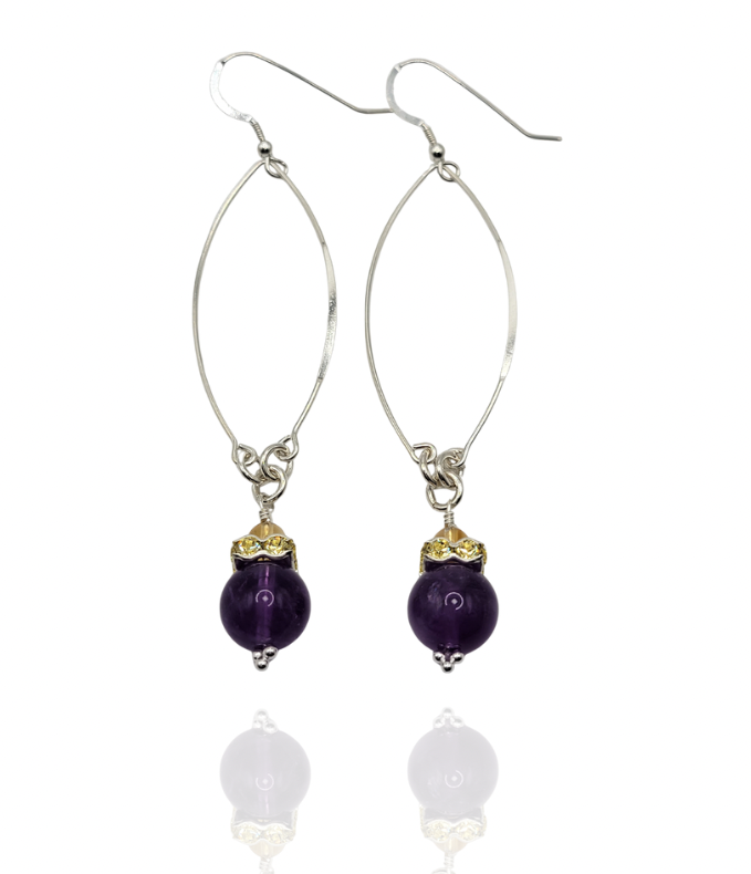 Amethyst Oval Earrings