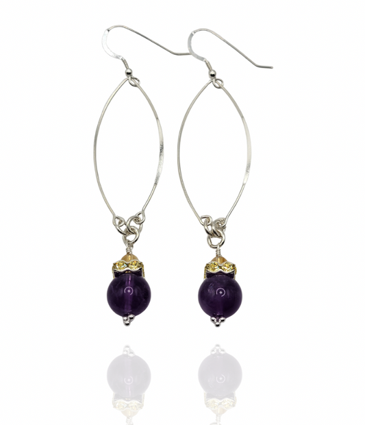 Amethyst Oval Earrings