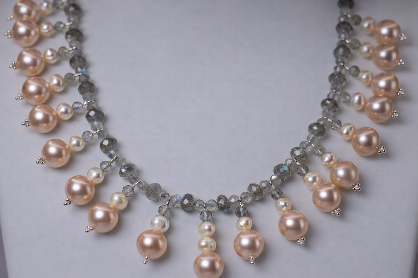 Mother of Pearl Labradorite Statement Necklace