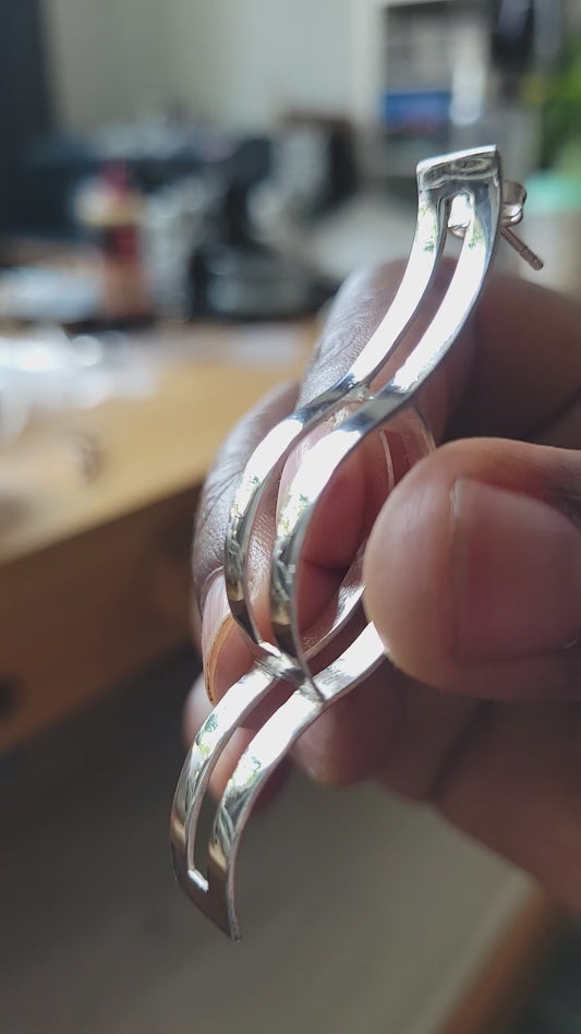 Flow Sterling Silver Hoop Earrings