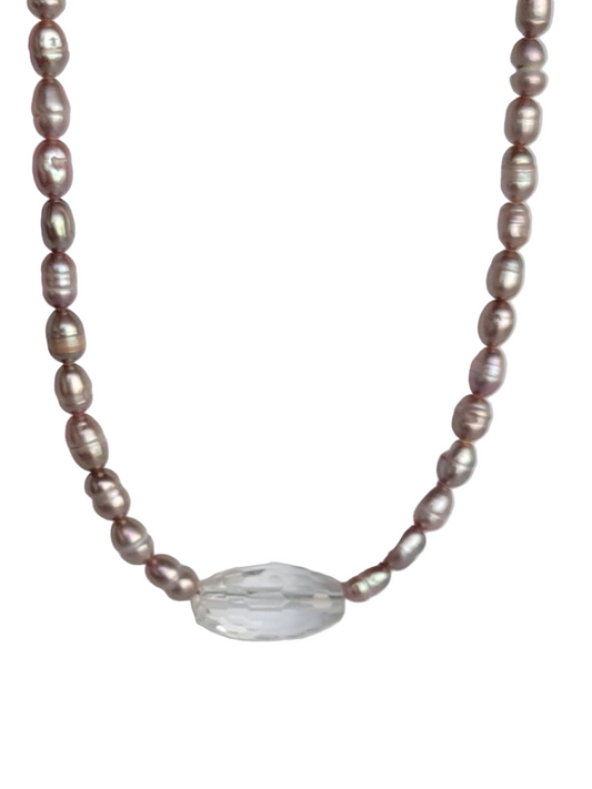 Pink Pearl Crystal Choker