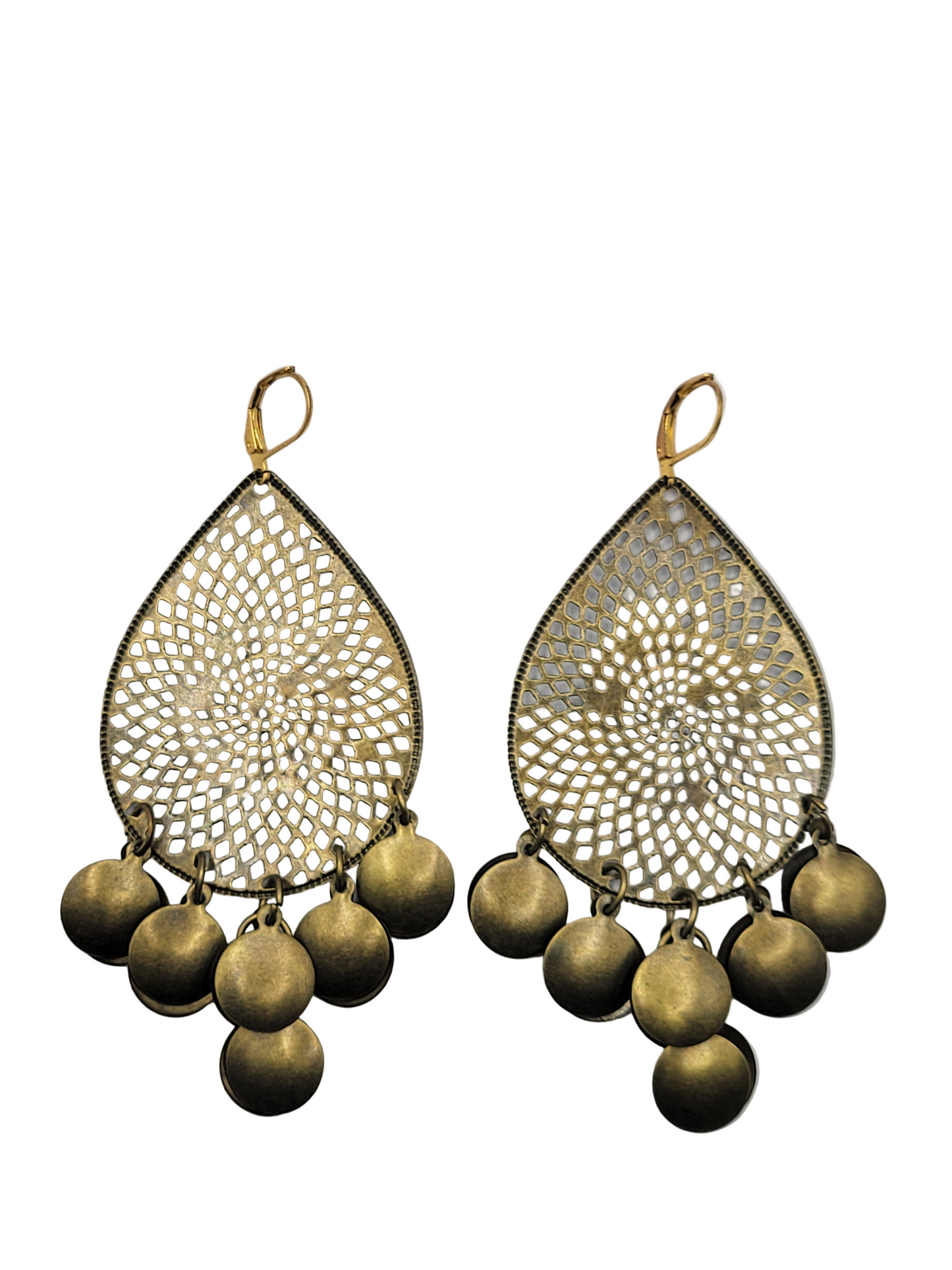 Brass Chandelier Earrings