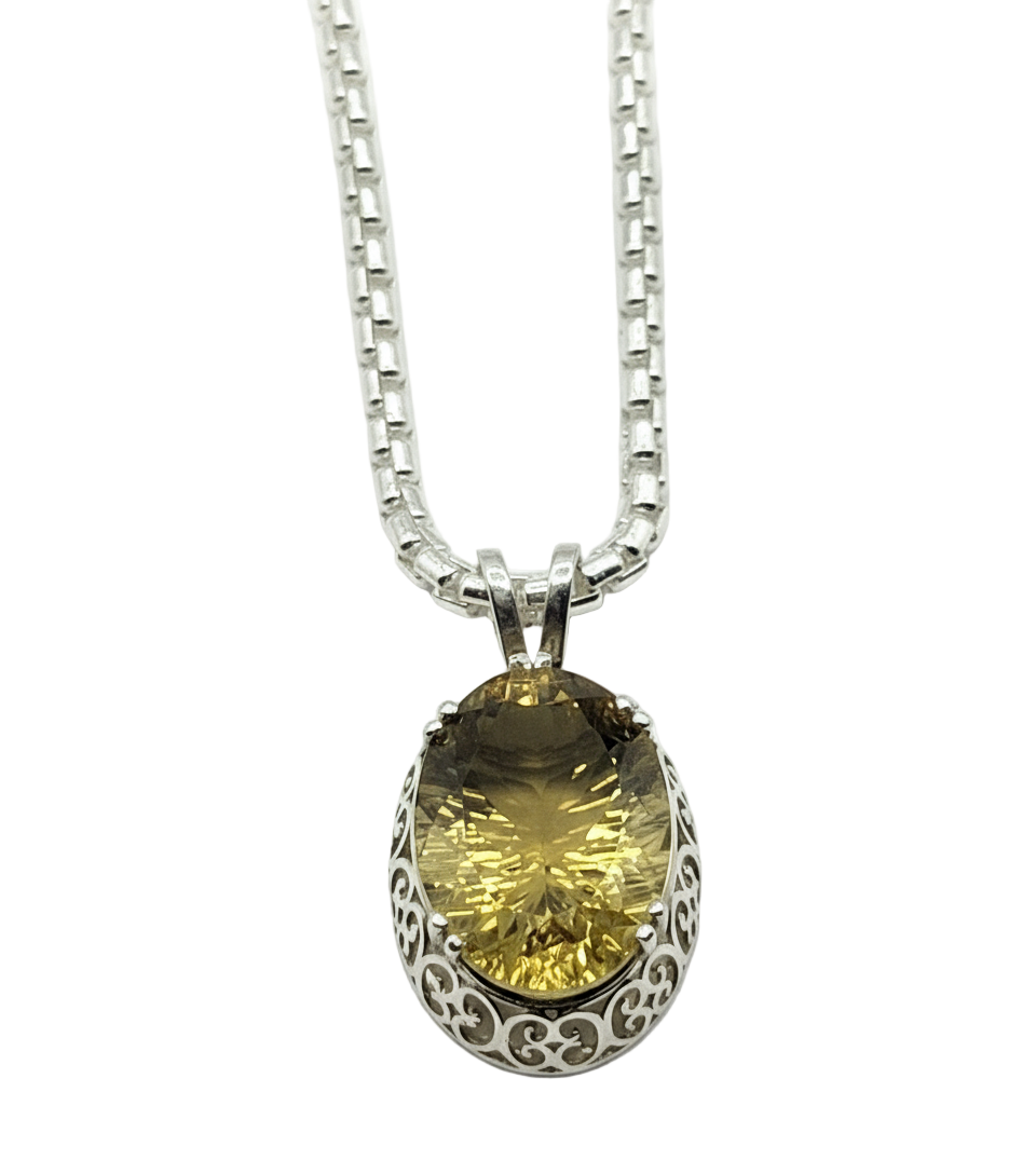 Lemon Quartz Ornate Necklace